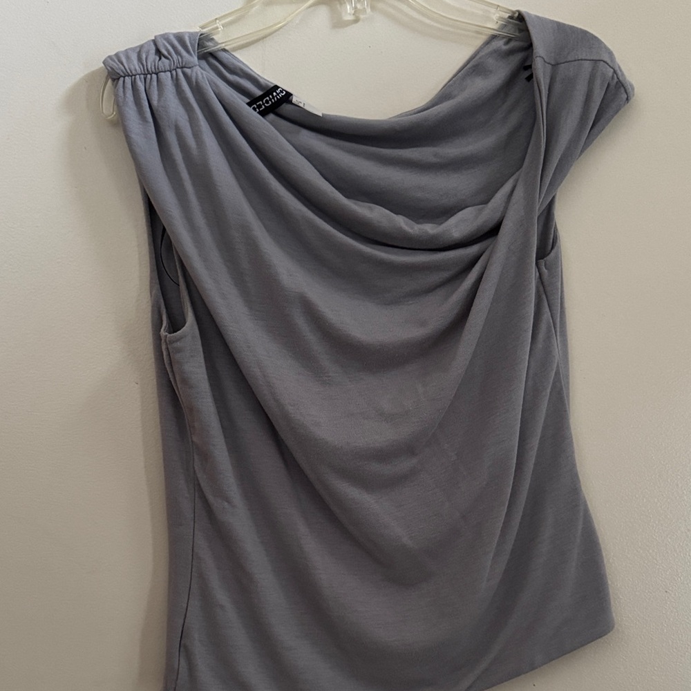 H&M Soft Gray Draped Blouse